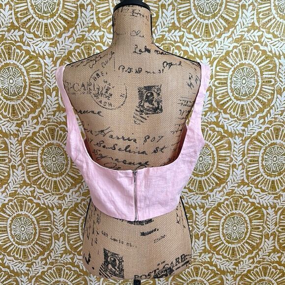 NWOT Bec & Bridge Bonnie Ramie Twist Front Cropped Tank Top in Peony size 10 - Picture 10 of 13